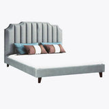 Ridge Upholstered Bed in green Colour Without Box Storage