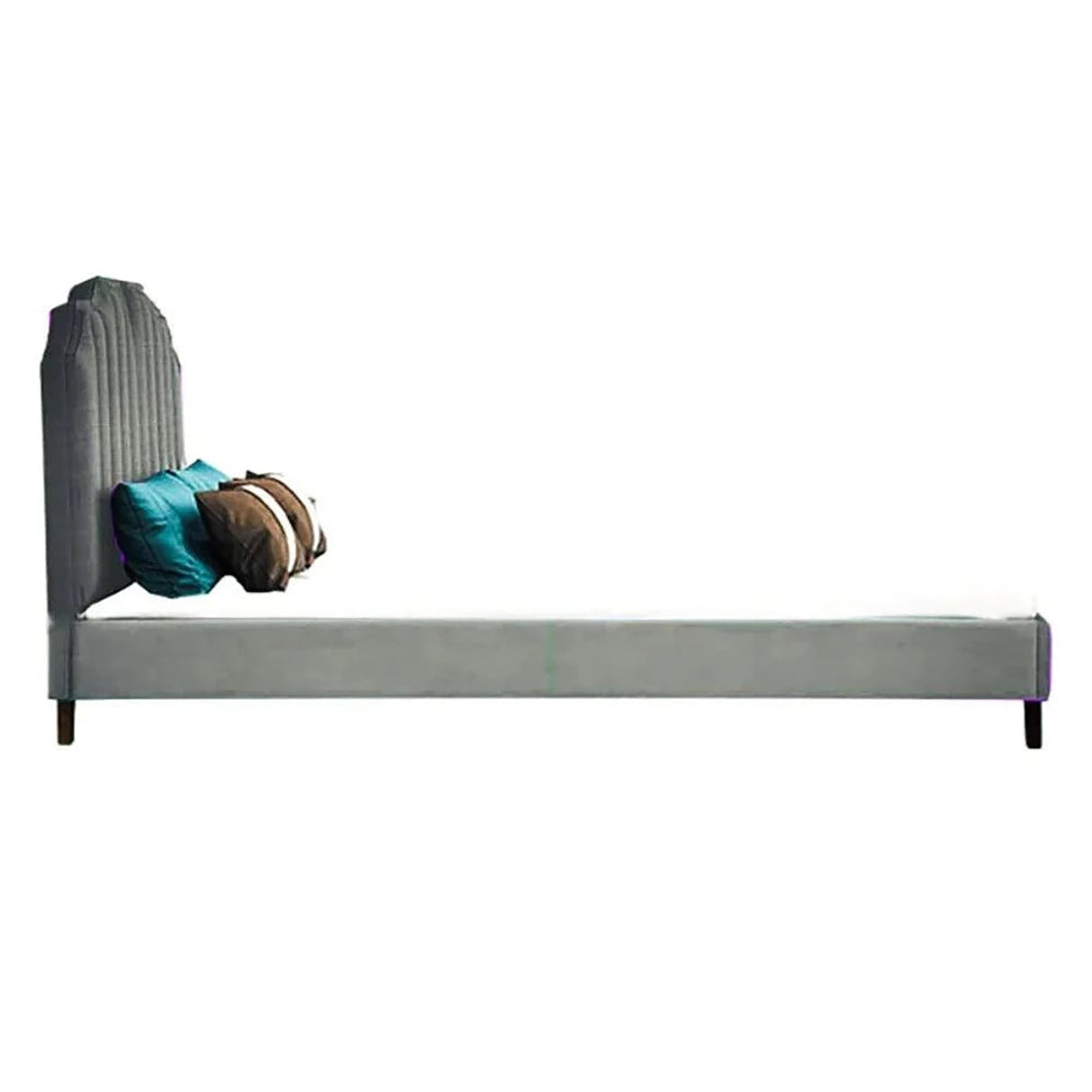 Ridge Upholstered Bed in green Colour Without Box Storage