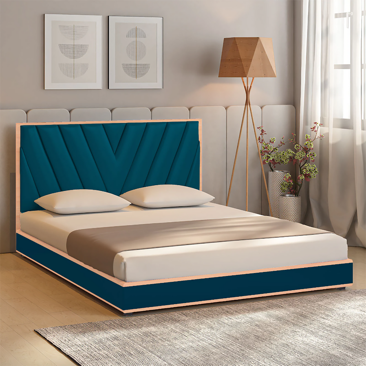 Sable Upholstered Bed Without Box Storage