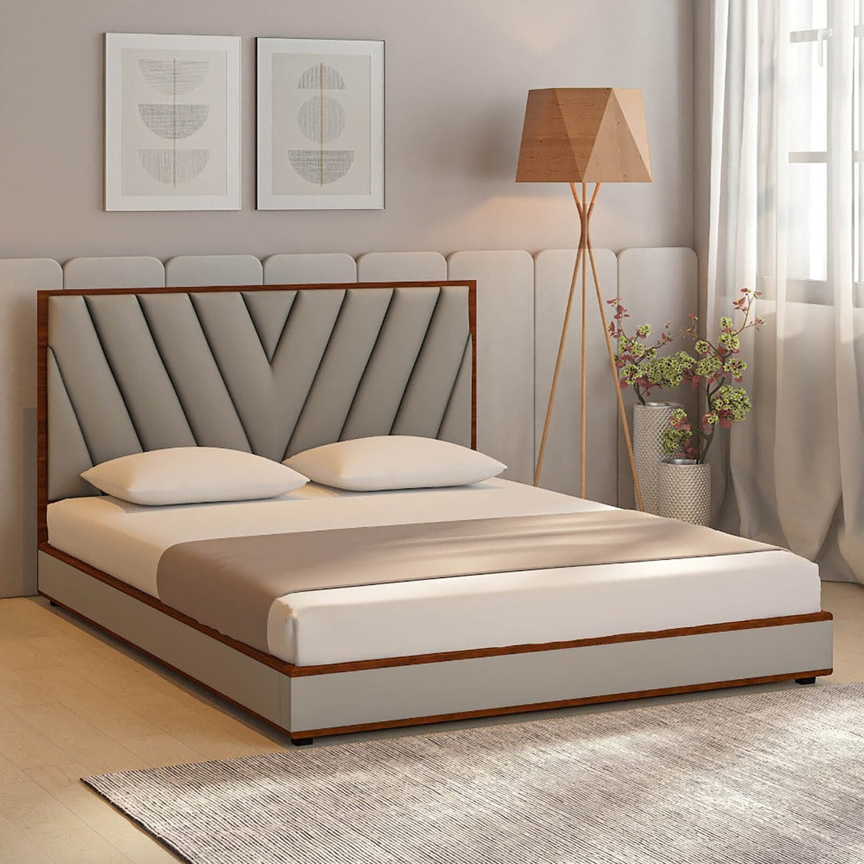 Sable Upholstered Bed Without Box Storage