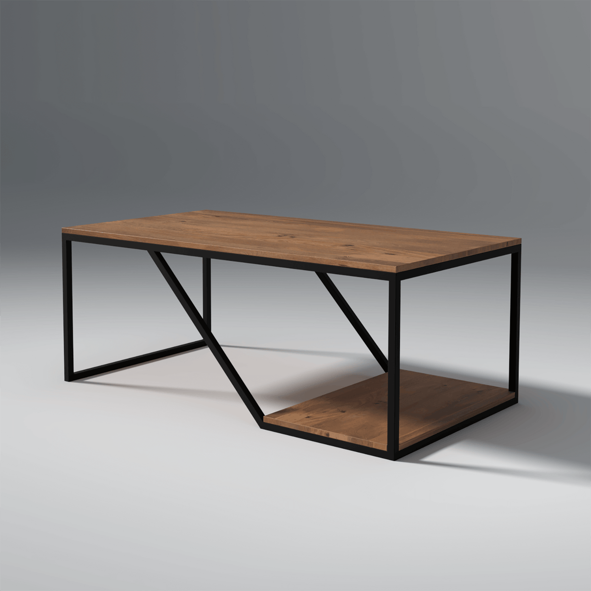 Letty Iron And Mango Wood Coffee Table In Light Honey