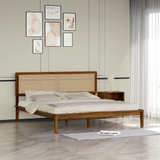 Solace Mangowood Bed Without Box Storage in Brown Colour