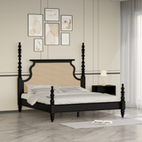 Revive Mangowood Bed Without Box Storage in Black Colour