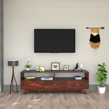 Cosmos Sheesham Wood TV Unit in Dark Maharani Colour