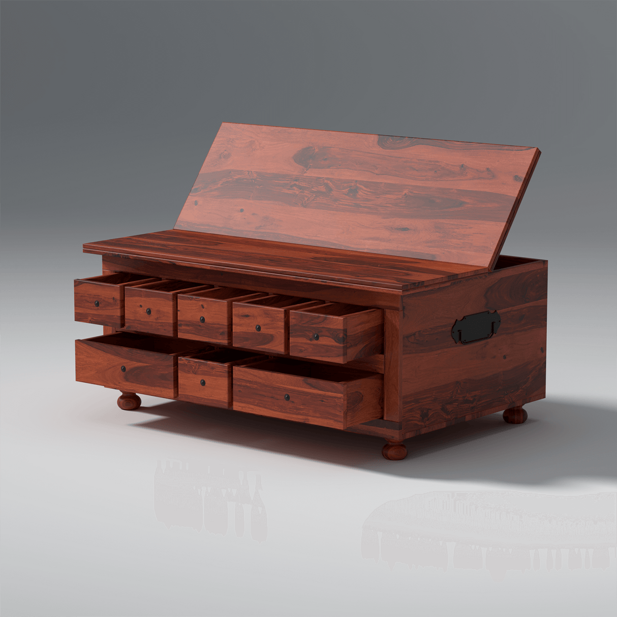 Birch Trunk In Reddish Rosewood With 8 Drawers