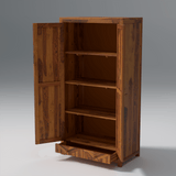 Alpha Sheesham Wood Wardrobe in Light Honey Finish