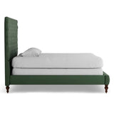 Sylvalley Upholstered Bed in green Colour Without Box Storage