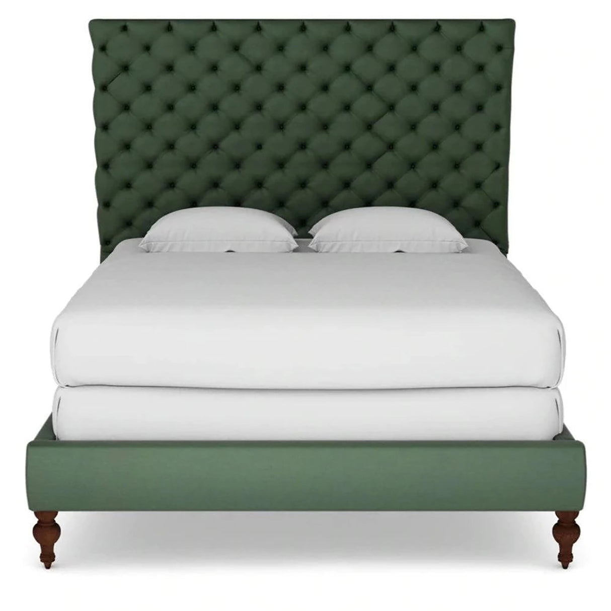 Sylvalley Upholstered Bed in green Colour Without Box Storage