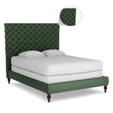 Sylvalley Upholstered Bed in green Colour Without Box Storage