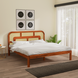 Zenitha Sheesham Wood Bed Without Storage in Maharani Colour