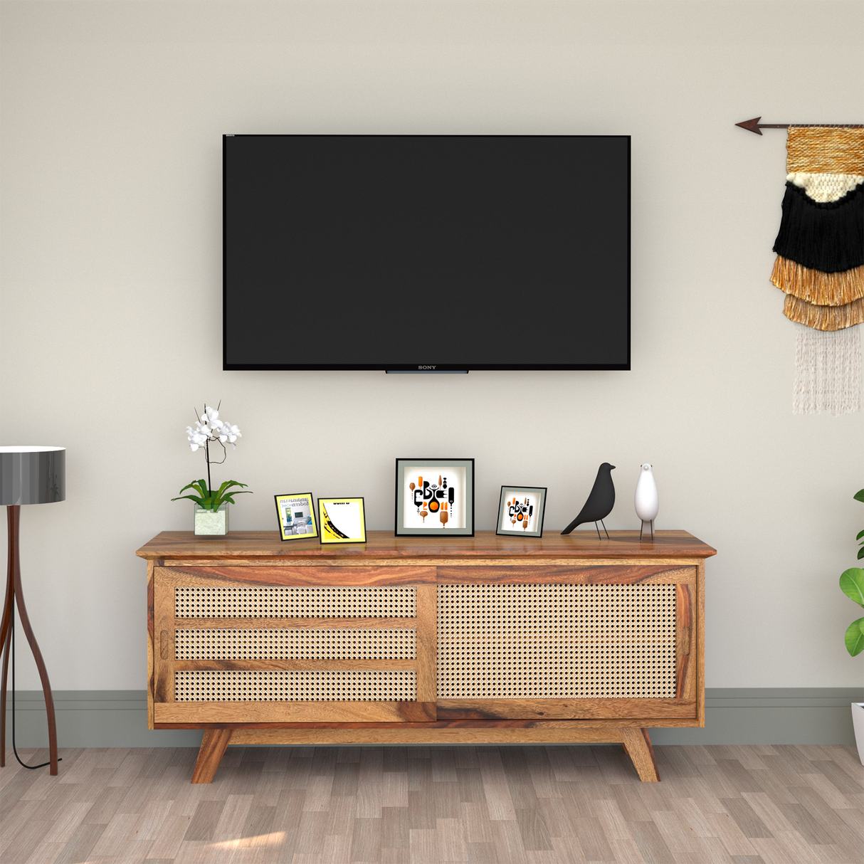 Sequoia Sheesham Wood TV Unit in Natural Honey Colour