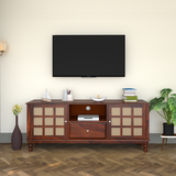 Solstice Sheesham Wood TV Unit in Dark Maharani Colour