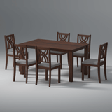 Oliver Mango Wood 6 Seater Dining set In Walnut