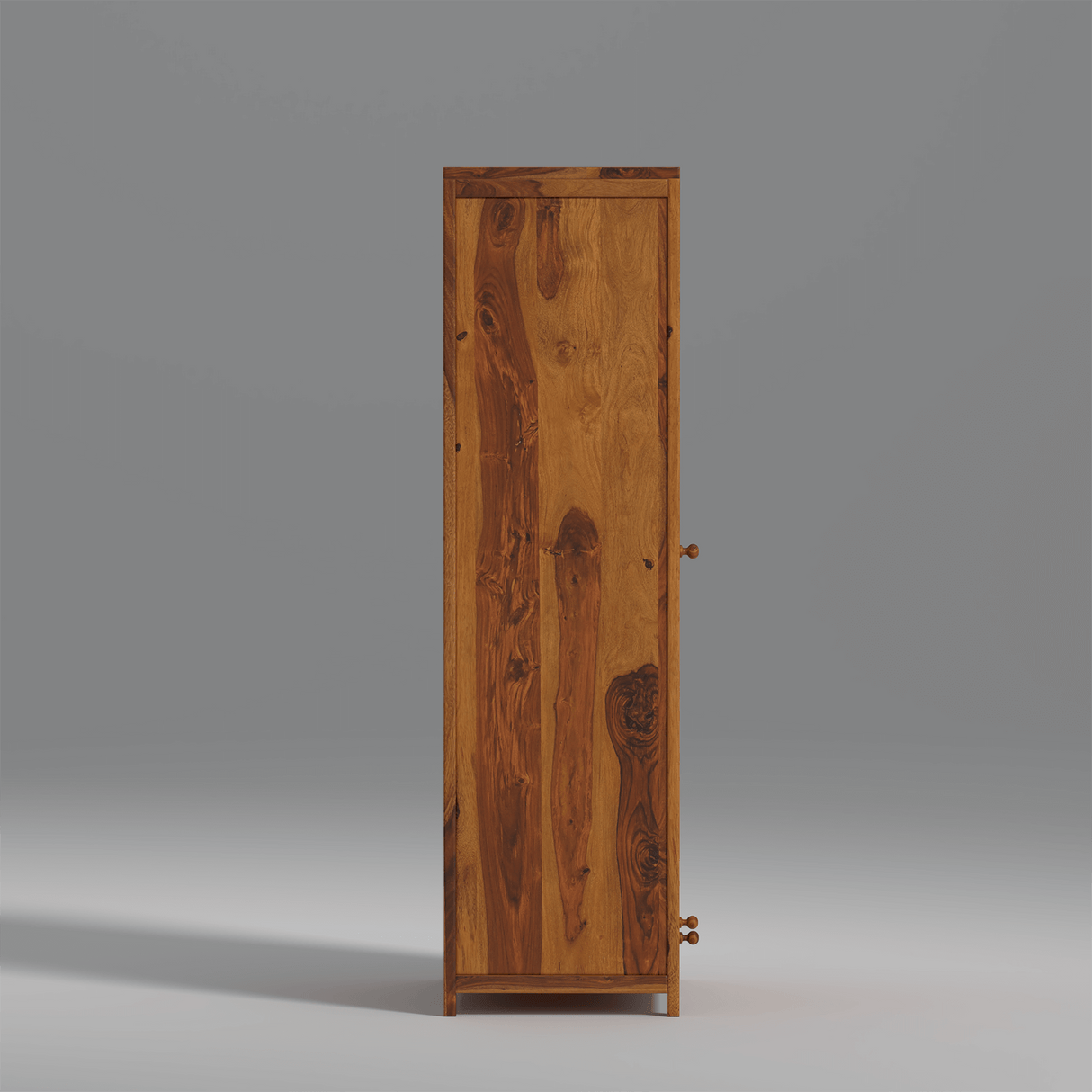 Alpha Sheesham Wood Wardrobe in Light Honey Finish