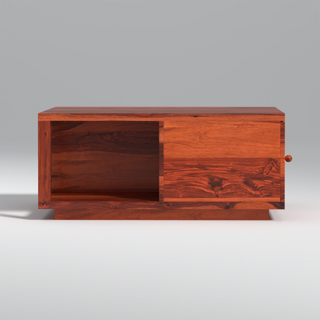 Cappu Chic Sheesham Wood Coffee Table In Reddish Rosewood Color