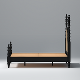 Revive Mangowood Bed Without Box Storage in Black Colour