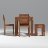 Mauro Sheesham Wood Dining Table Set (4 Seater) In Light Honey Finish