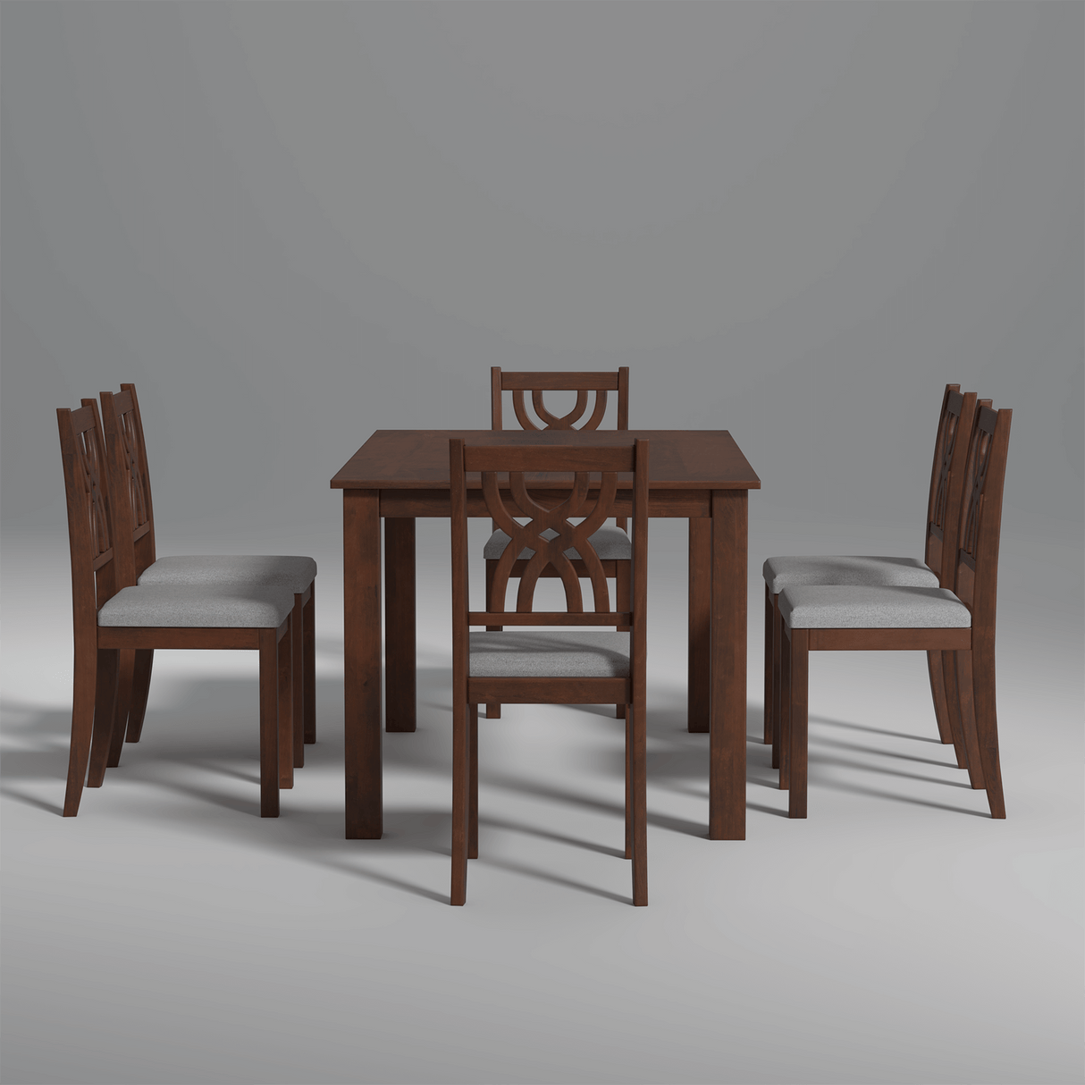 Oliver Mango Wood 6 Seater Dining set In Walnut