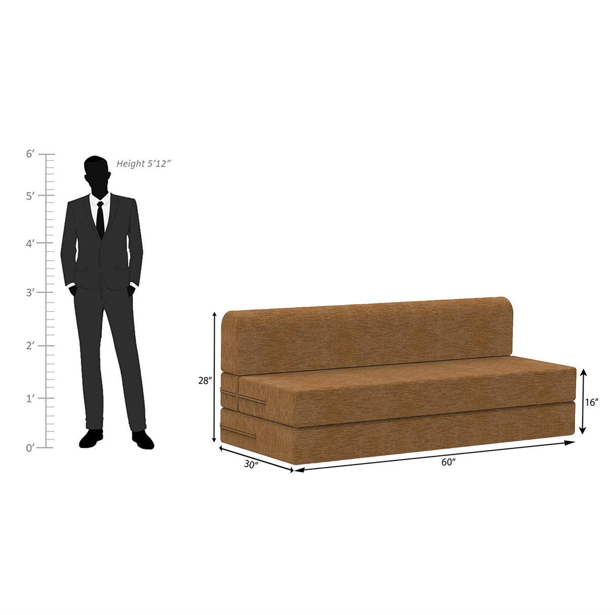 ComfortCraft Foam Sofa Cum Bed Without Box Storage