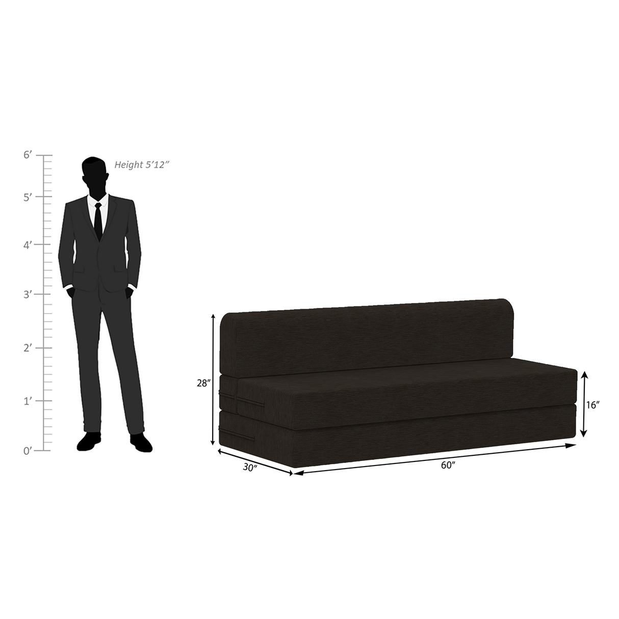 ComfortCraft Foam Sofa Cum Bed Without Box Storage