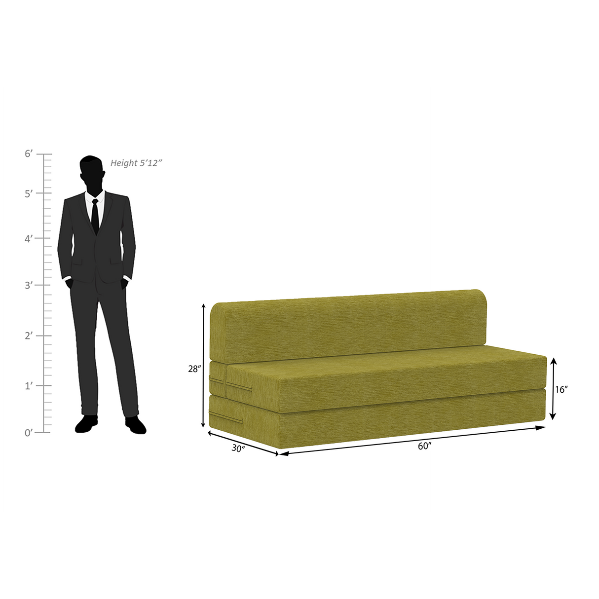 ComfortCraft Foam Sofa Cum Bed Without Box Storage