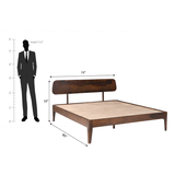 Fabica Low Sheesham Wood Bed In Light Rosewood Without Box Storage