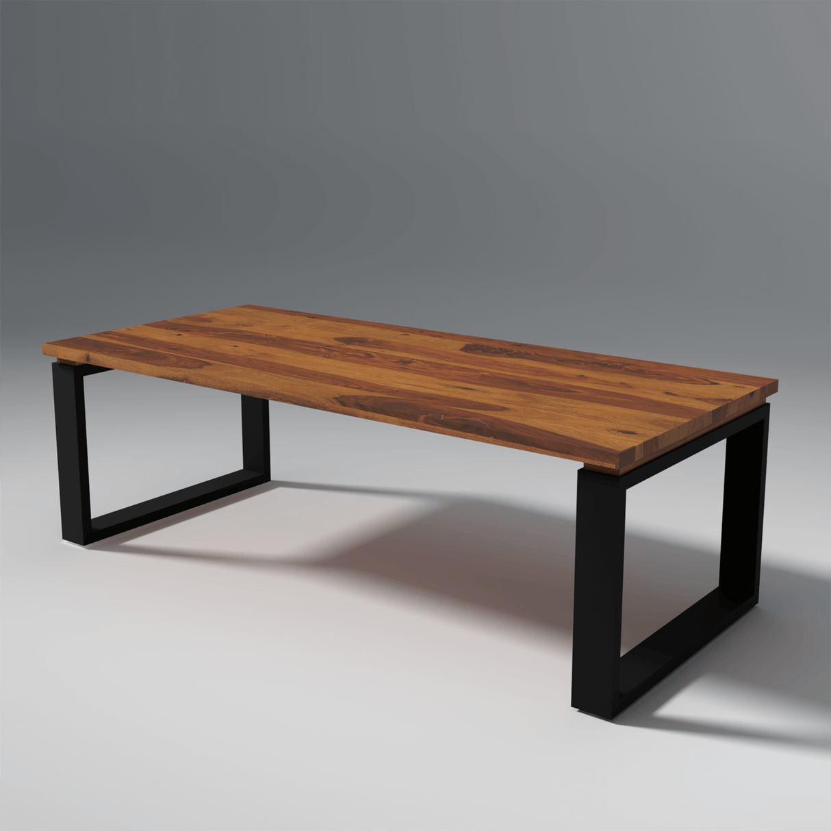 Tappler Iron And Sheesham Wood Coffee Table In Light Honey