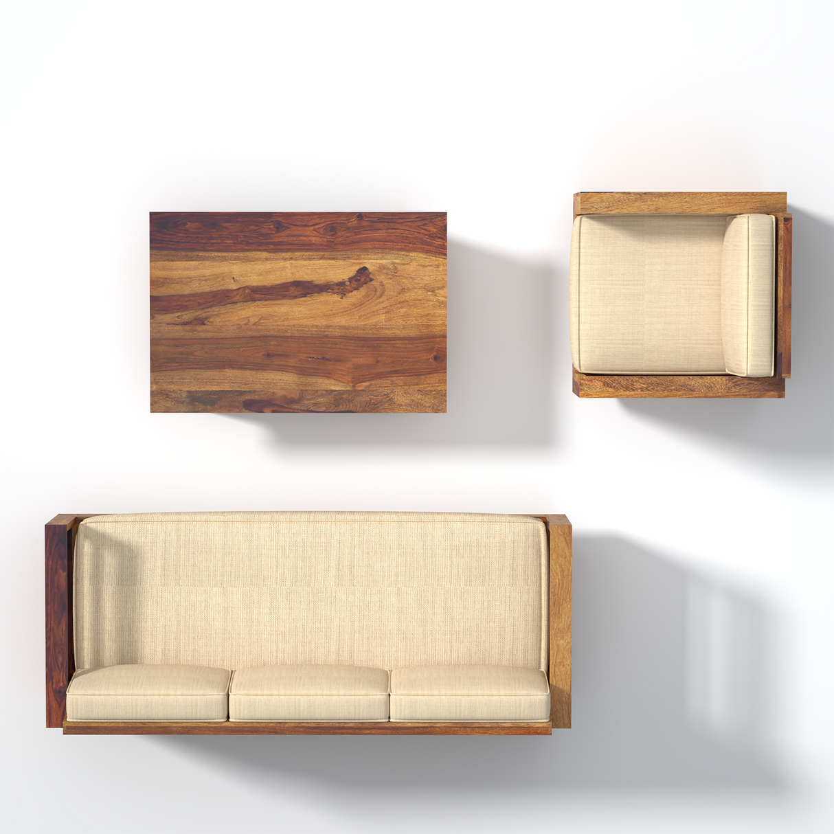 Plushify lounger Sofa Set with Coffee Table