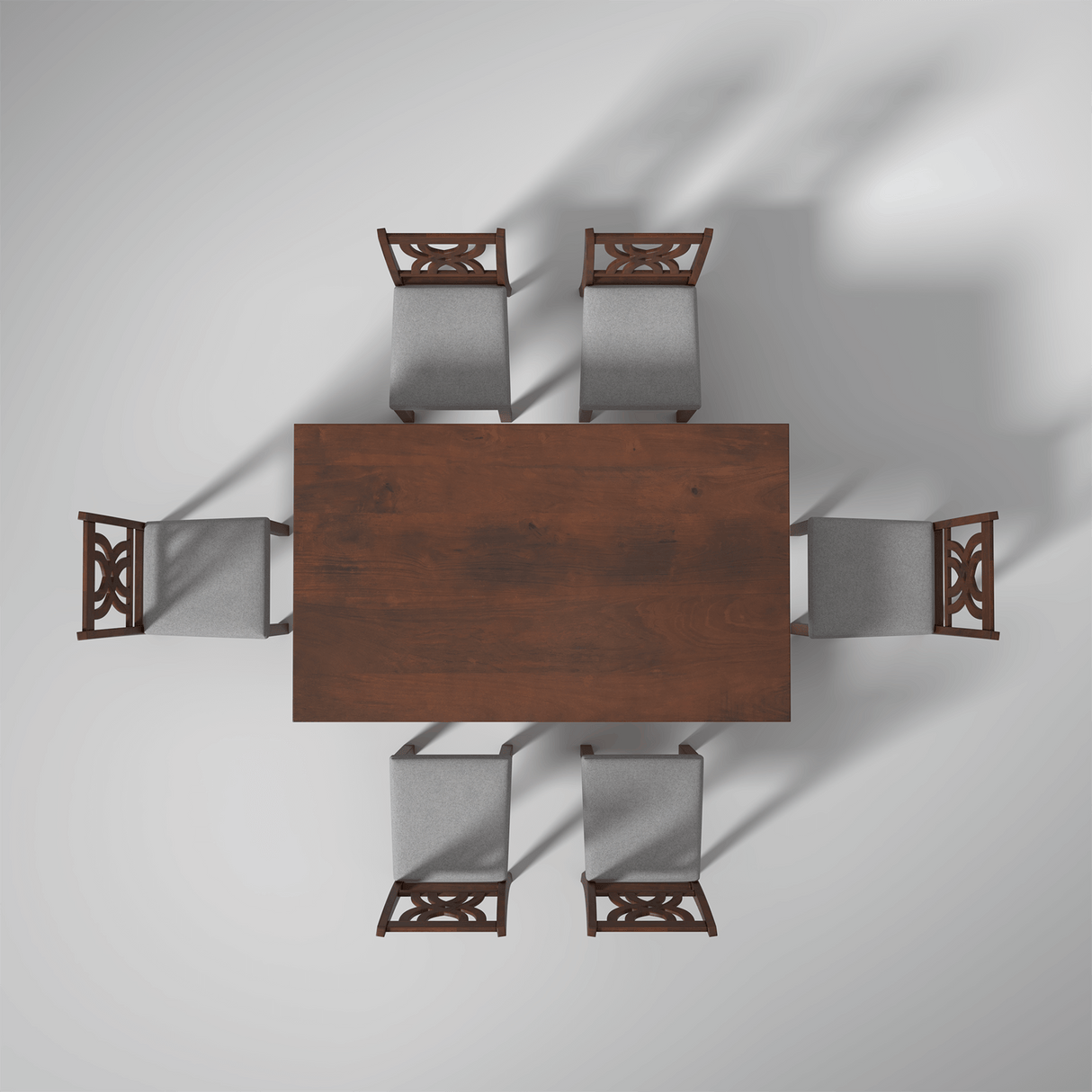 Oliver Mango Wood 6 Seater Dining set In Walnut