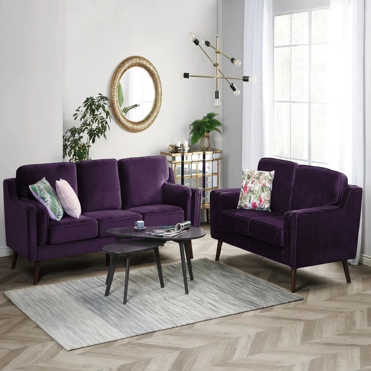 Kouchi 3 Seater Sofa in Purple Colour