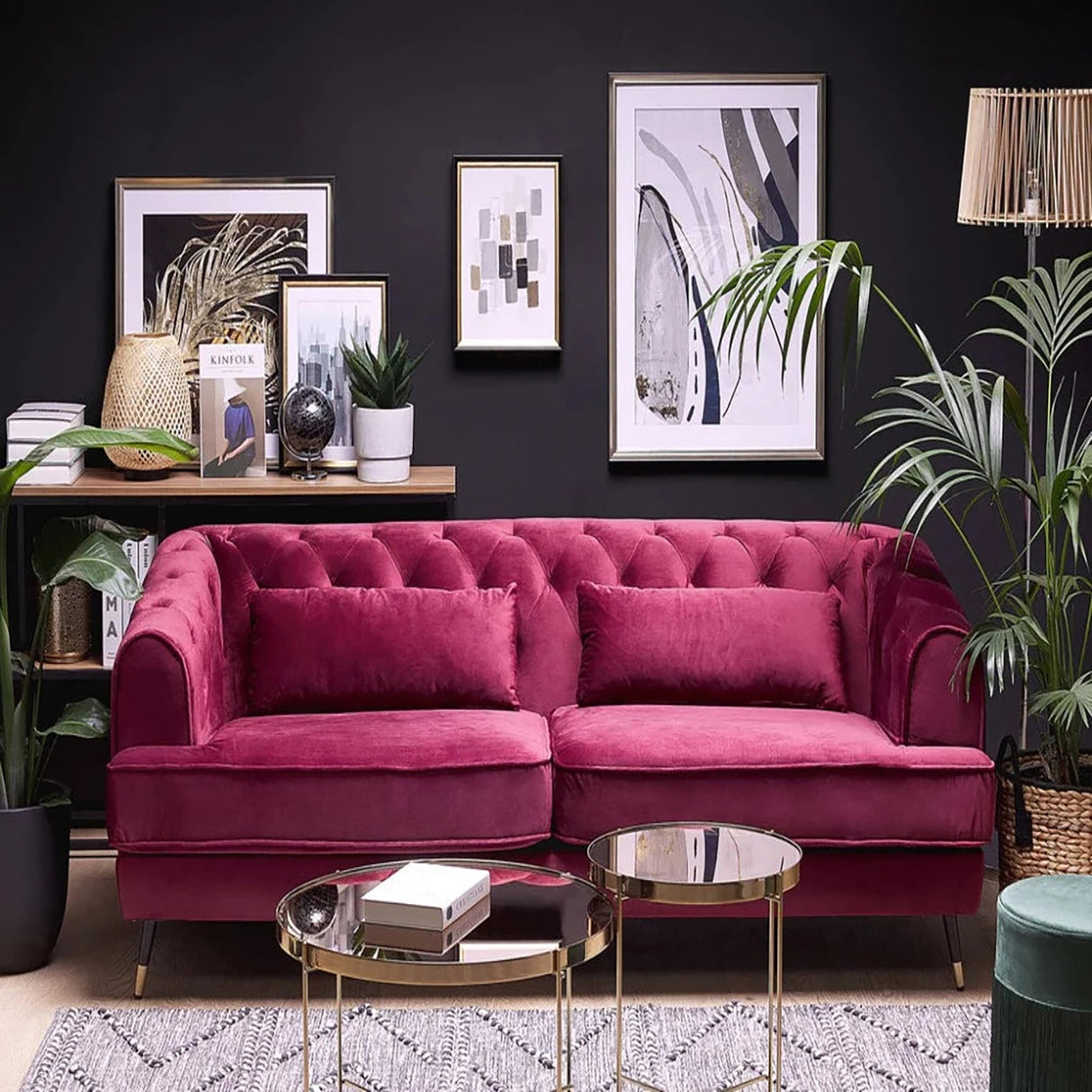 Streamlined 3 Seater Sofa in pink colour