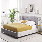 Logmore Upholstered Bed in Grey Colour With Box Storage