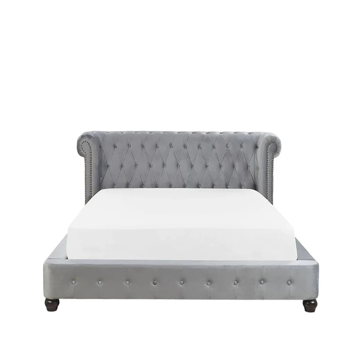 Logmore Upholstered Bed in Grey Colour With Box Storage