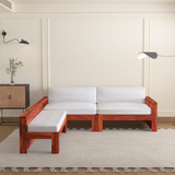 Eirini L Shape Sheesham Wood Sofa In Light Honey